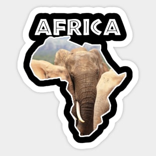 African Wildlife Continent Elephant Family Sticker